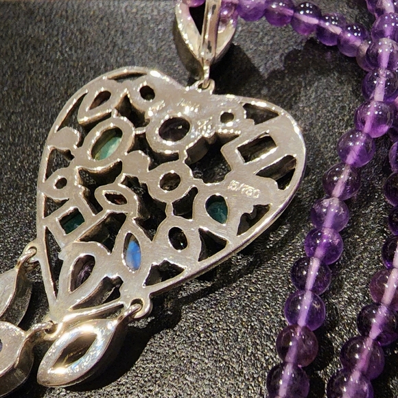 Nicky Butler NB Sterling Heart RAJ Collection Turquoise Pendant #15/750 Necklace - Picture 7 of 14